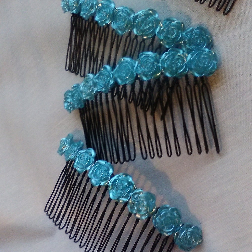 Girls Floral Hair Combs